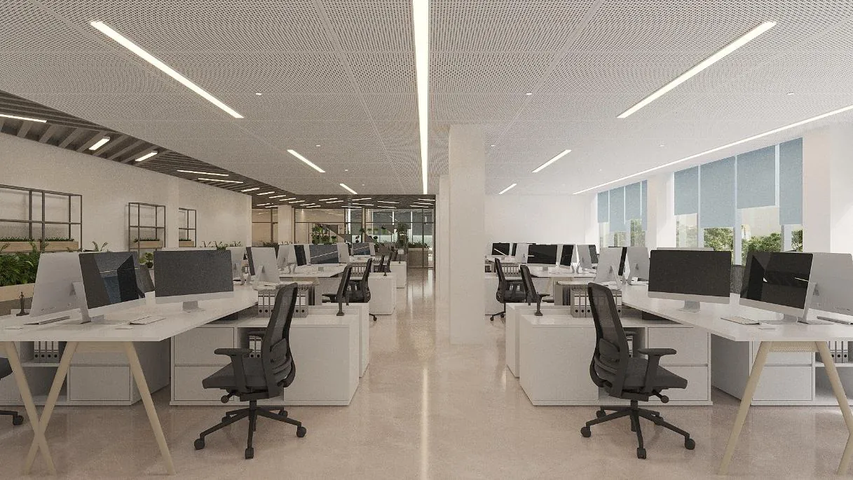 Truetzschler open-plan workstations, design render